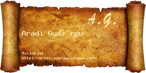 Aradi György névjegykártya