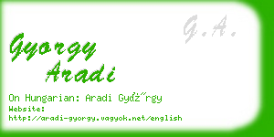 gyorgy aradi business card